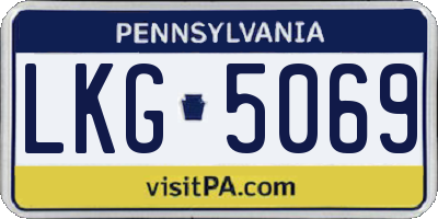 PA license plate LKG5069