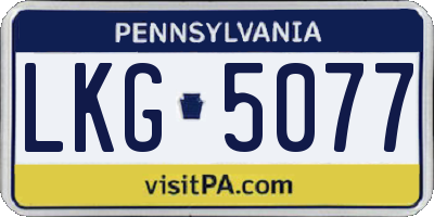 PA license plate LKG5077