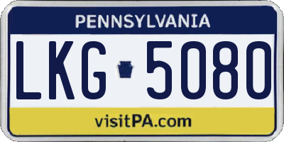 PA license plate LKG5080