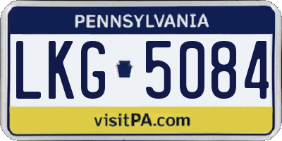 PA license plate LKG5084
