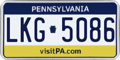 PA license plate LKG5086