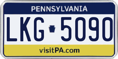 PA license plate LKG5090