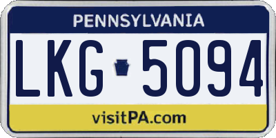 PA license plate LKG5094