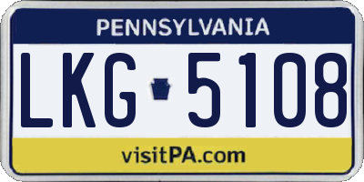 PA license plate LKG5108