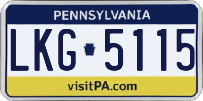 PA license plate LKG5115
