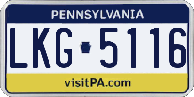 PA license plate LKG5116