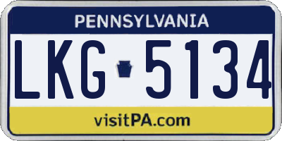 PA license plate LKG5134