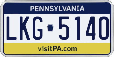 PA license plate LKG5140