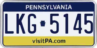 PA license plate LKG5145
