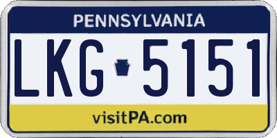 PA license plate LKG5151
