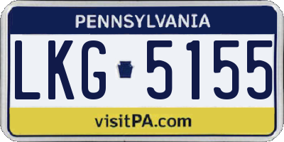 PA license plate LKG5155