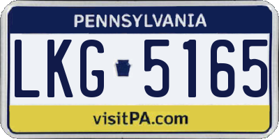 PA license plate LKG5165