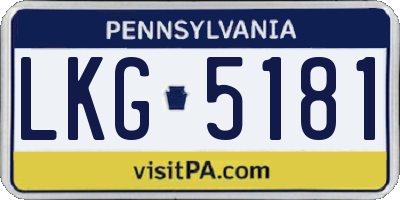 PA license plate LKG5181