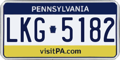 PA license plate LKG5182