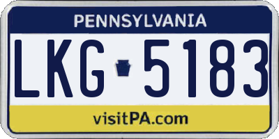 PA license plate LKG5183