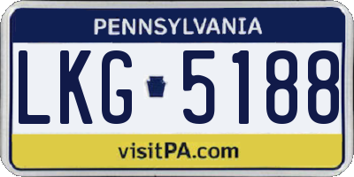 PA license plate LKG5188