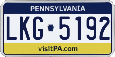PA license plate LKG5192