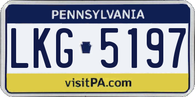 PA license plate LKG5197