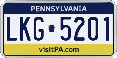PA license plate LKG5201