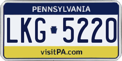 PA license plate LKG5220