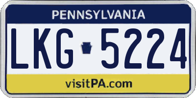 PA license plate LKG5224