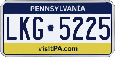 PA license plate LKG5225