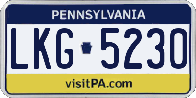 PA license plate LKG5230