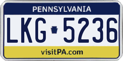 PA license plate LKG5236