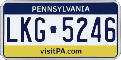 PA license plate LKG5246