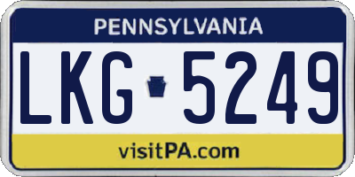 PA license plate LKG5249