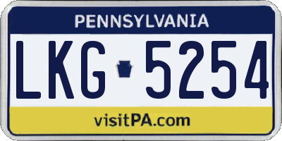PA license plate LKG5254