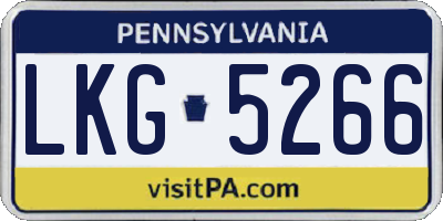 PA license plate LKG5266