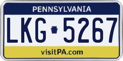 PA license plate LKG5267