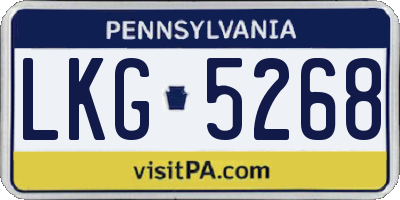 PA license plate LKG5268