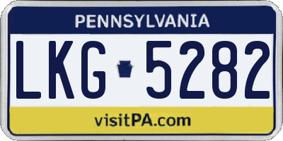 PA license plate LKG5282