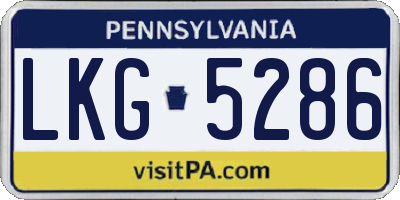 PA license plate LKG5286