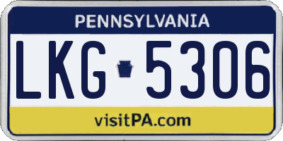 PA license plate LKG5306