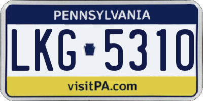 PA license plate LKG5310