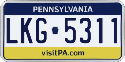 PA license plate LKG5311