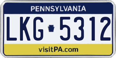 PA license plate LKG5312