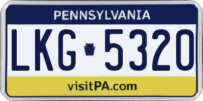 PA license plate LKG5320