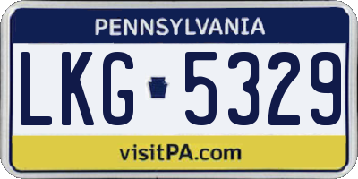PA license plate LKG5329