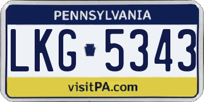 PA license plate LKG5343