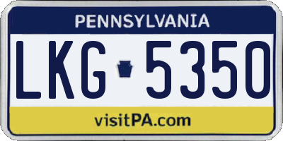 PA license plate LKG5350
