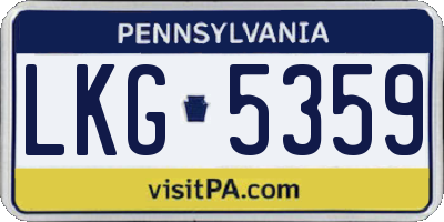 PA license plate LKG5359