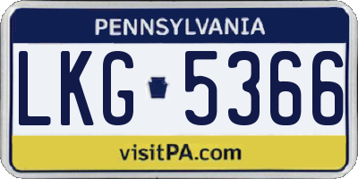 PA license plate LKG5366