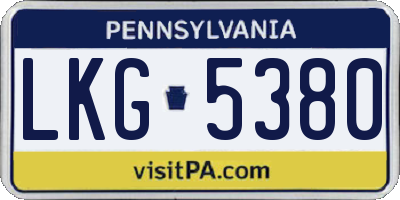 PA license plate LKG5380