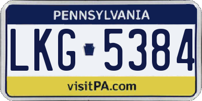 PA license plate LKG5384