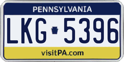 PA license plate LKG5396