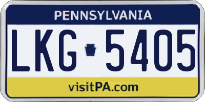 PA license plate LKG5405